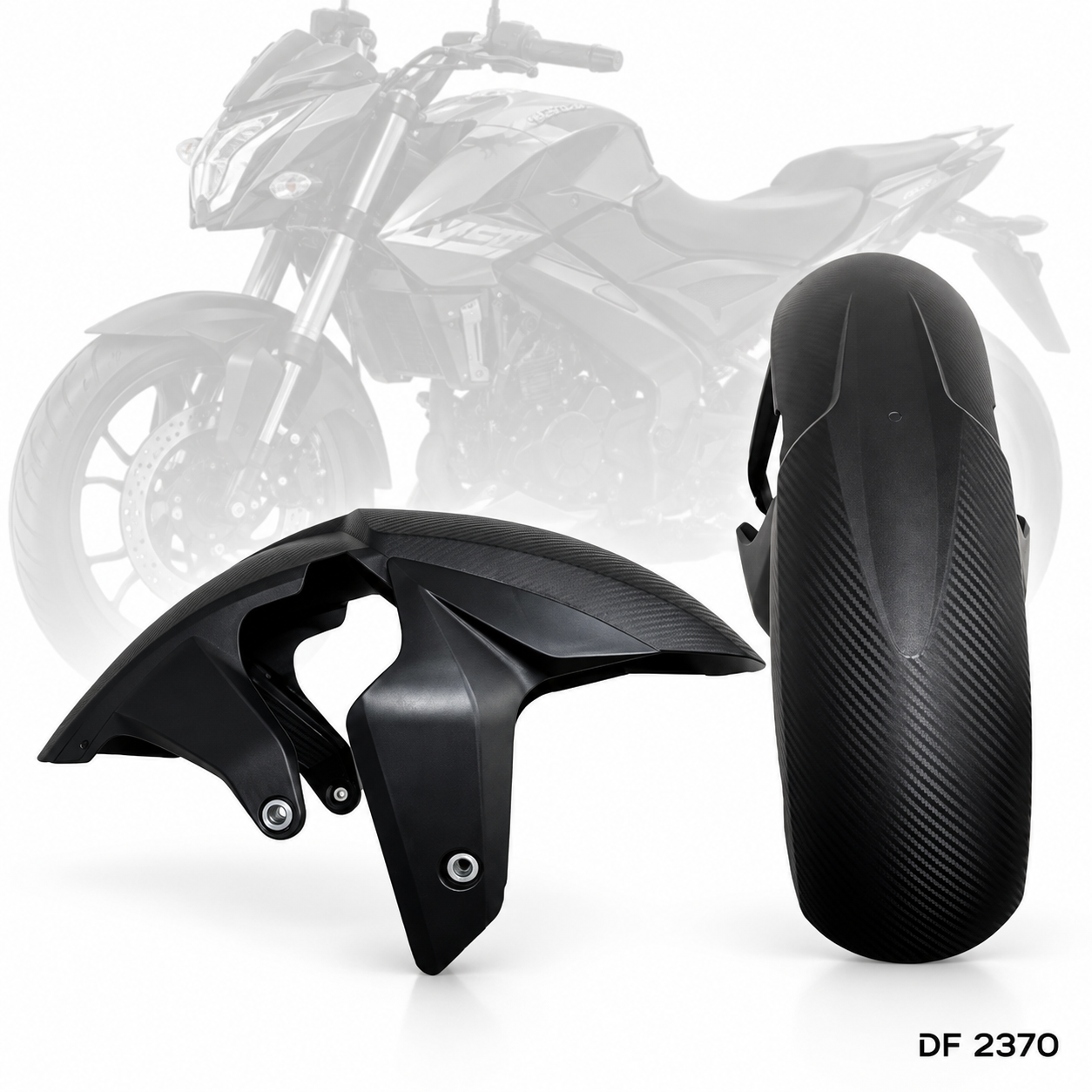 Guardabarro delantero Pulsar NS 200 UG barra invertida textura tipo carbono - DF 2370