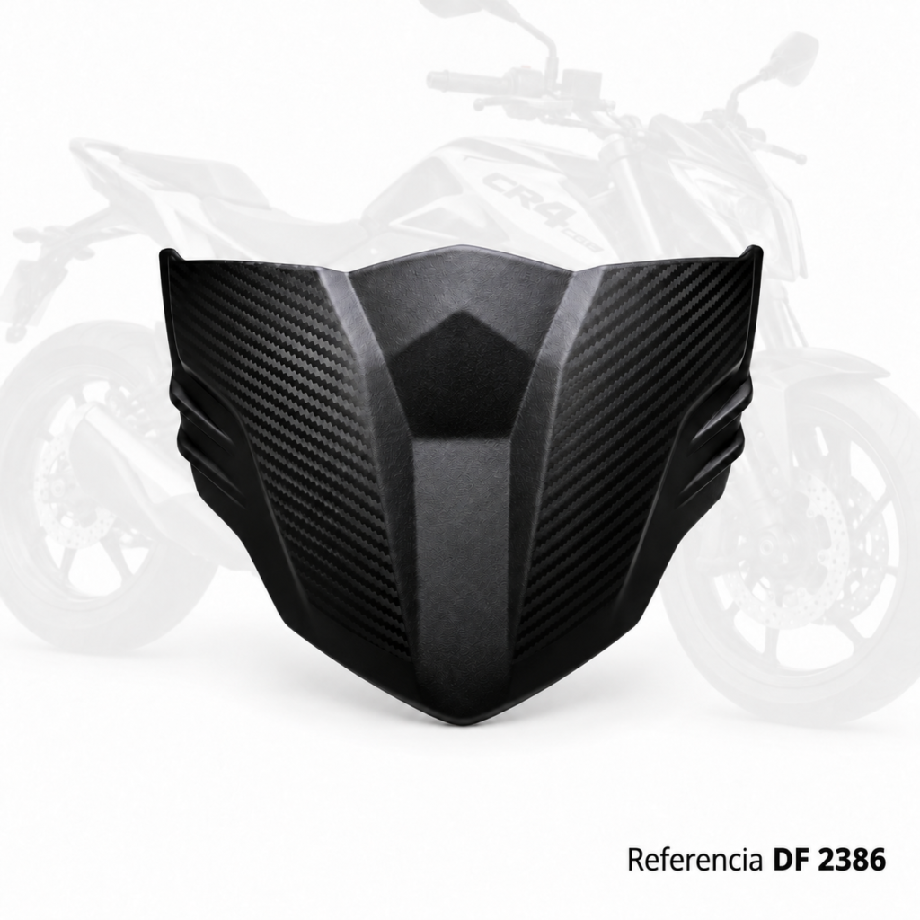 Visor frontal AKT CR4 tipo original negro textura tipo carbono - DF 2386